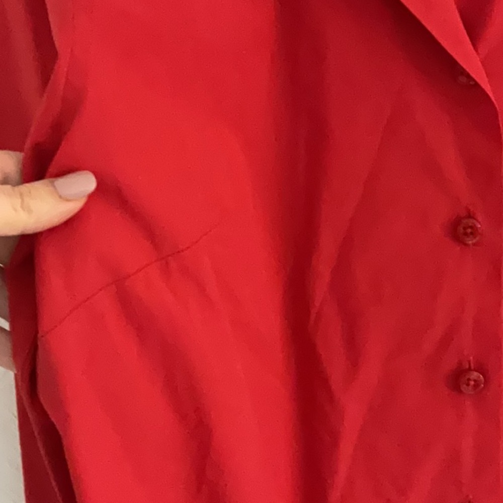 Talbots Wrinkle Resistant Stretch Button Up Shirt, Size 14, Red, Cotton - Picture 5 of 9